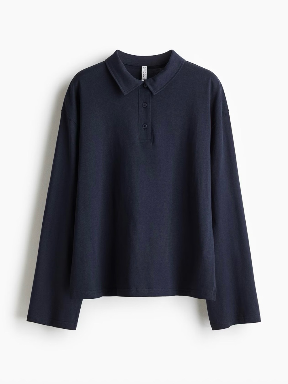 H&M Navy Long-Sleeve Polo Top